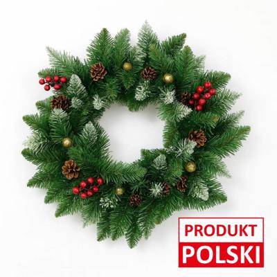 Wieniec świąteczny zdobiony z bombką